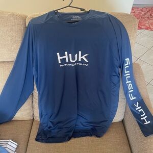 Huk Blue Long Sleeve Fishing Shirt